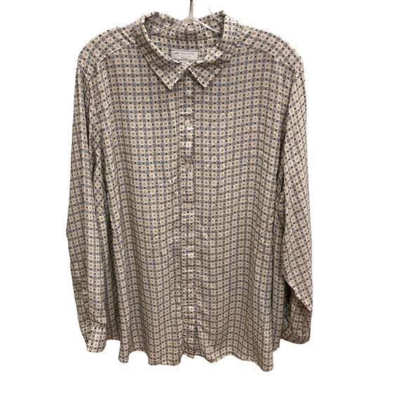 Liz Claiborne Woman patterned long sleeve blouse 3X - Picture 7 of 8